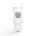 40oz Engraved Insulated Tumbler with Lid & Straw – Joshua 24:15, Travel Mug with Handle, Custom Engraving (Keeps Drinks Hot/Cold)