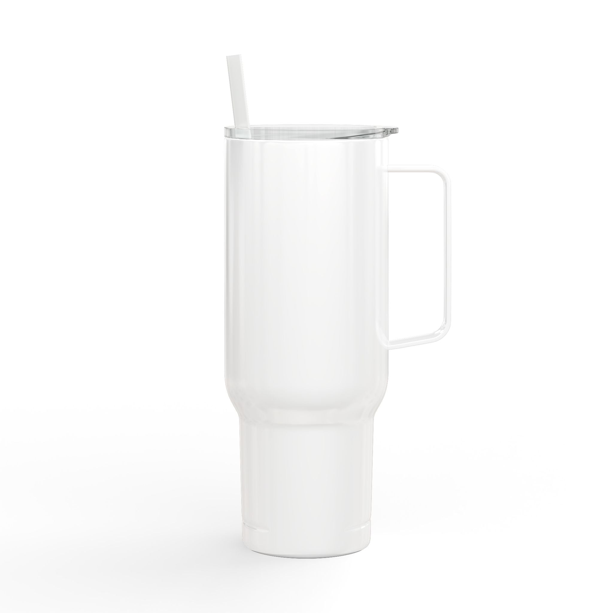 40oz Engraved Insulated Tumbler with Lid & Straw – Joshua 24:15, Travel Mug with Handle, Custom Engraving (Keeps Drinks Hot/Cold)