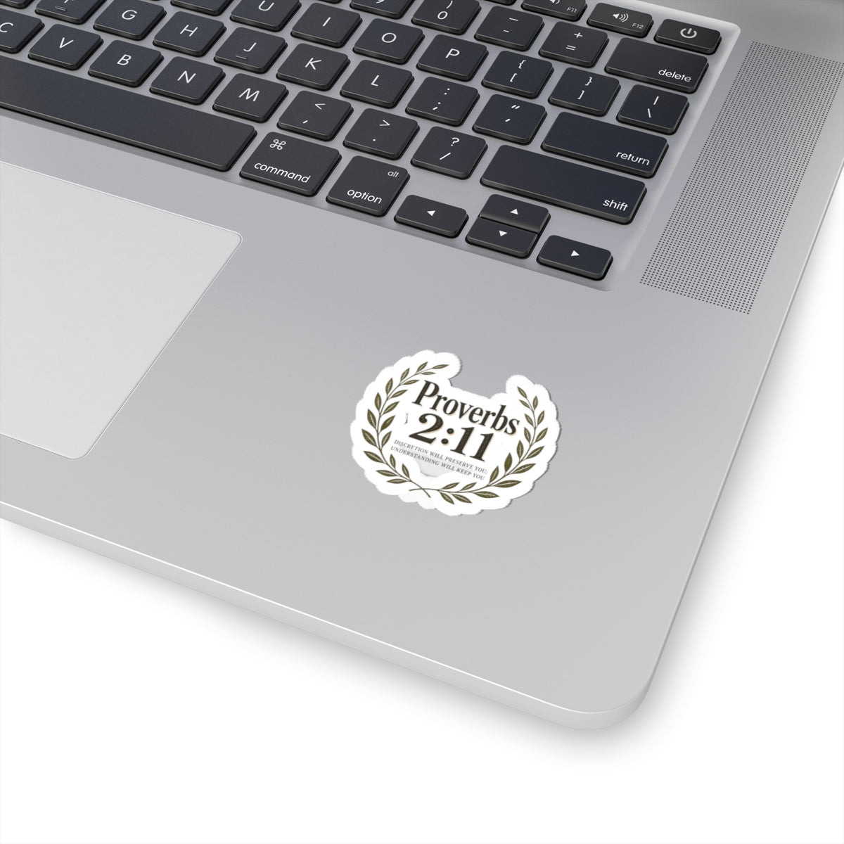 Proverbs 2:11 Laurel Sticker — Faith-Inspired Bible Verse Decal