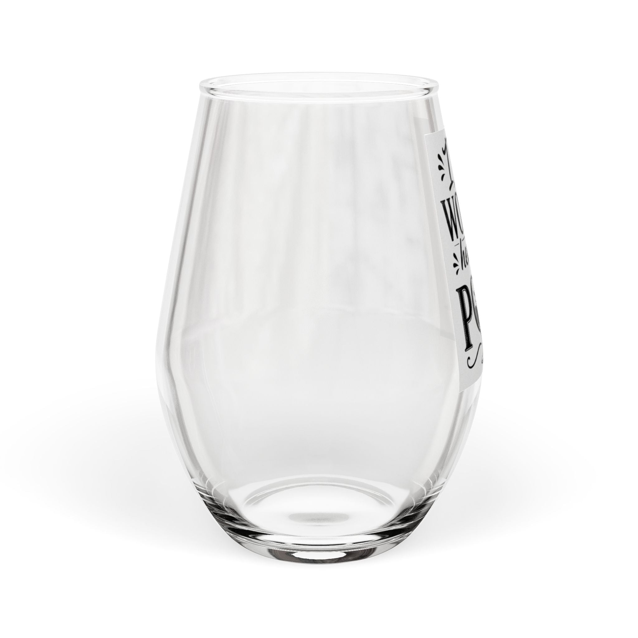 Stemless Wine Glass - “I Am Woman, Hear Me Pour” Feminine Wine Glass Gift