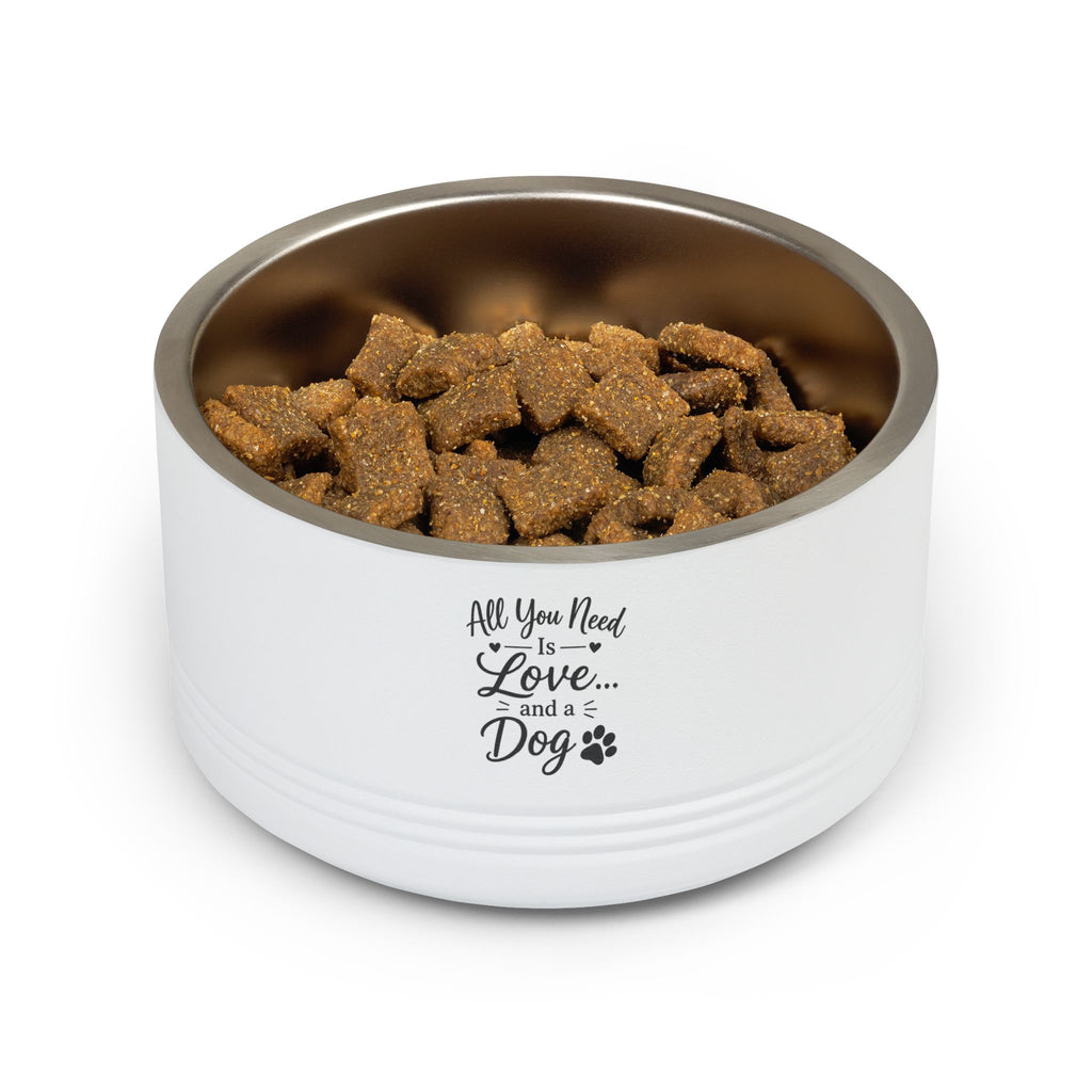 Ceramic Dog Bowl – "All You Need Is Love... and a Dog" 18oz