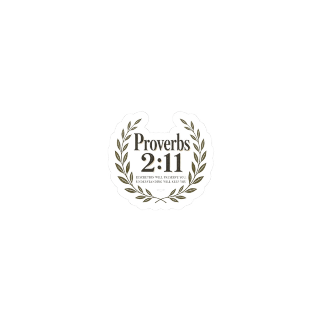 Proverbs 2:11 Laurel Sticker — Faith-Inspired Bible Verse Decal