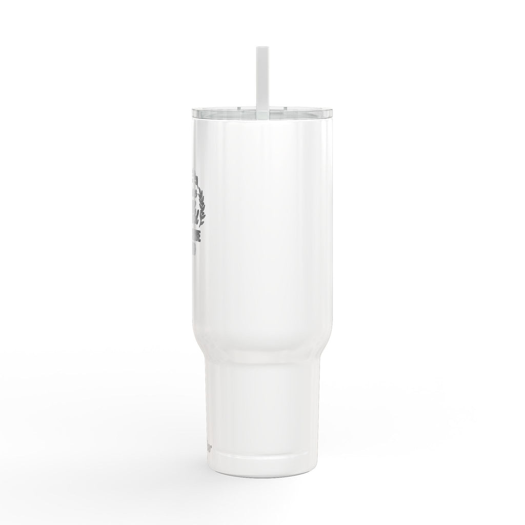 40oz Engraved Insulated Tumbler with Lid & Straw – Joshua 24:15, Travel Mug with Handle, Custom Engraving (Keeps Drinks Hot/Cold)
