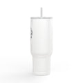 40oz Engraved Insulated Tumbler with Lid & Straw – Joshua 24:15, Travel Mug with Handle, Custom Engraving (Keeps Drinks Hot/Cold)