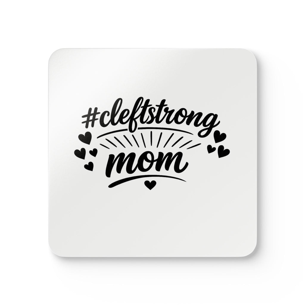 Cork Coaster Set — #cleftstrong Mom Drink Coasters (Heart Accent)