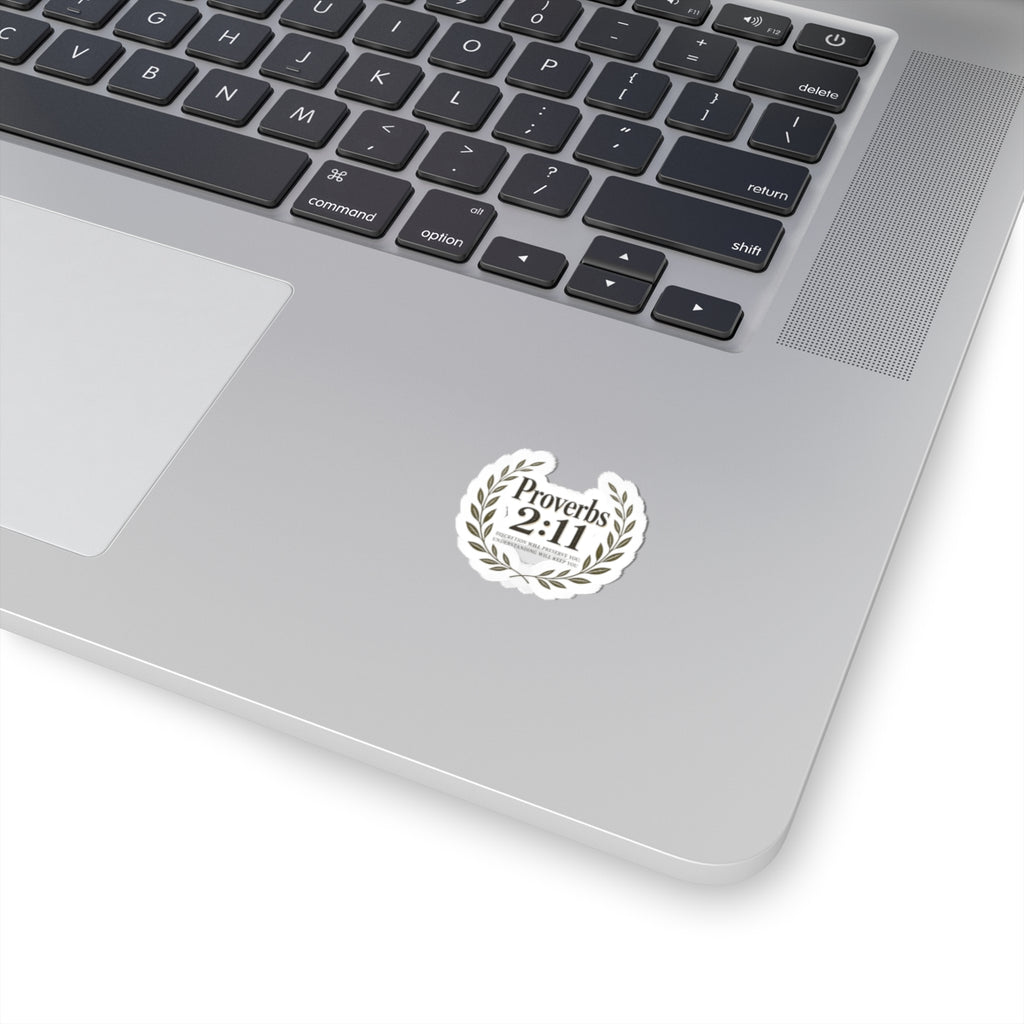 Proverbs 2:11 Laurel Sticker — Faith-Inspired Bible Verse Decal